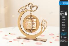 Valentine’s Day Hanging Lantern Laser Cut| Hanging Tea Light Product Image 1