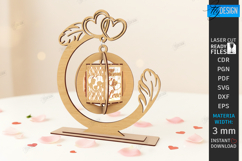Valentine’s Day Hanging Lantern Laser Cut| Hanging Tea Light Product Image 1