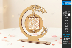 Valentine’s Day Hanging Lantern Laser Cut| Hanging Tea Light Product Image 1