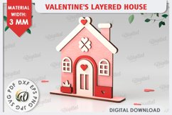 Valentine&#039;s Layered Houses Laser Cut Bundle. 3D Houses SVG Product Image 3