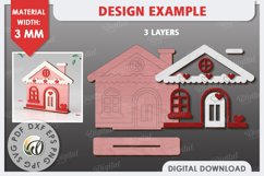 Valentine&#039;s Layered House LaserCut. 3D Valentine&#039;s House SVG Product Image 2