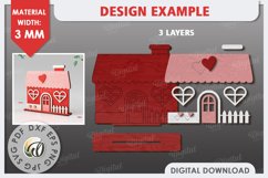 Valentine&#039;s Layered Houses Laser Cut Bundle. 3D Houses SVG Product Image 7