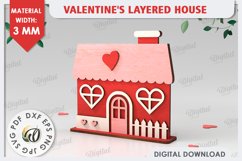 Valentine&#039;s Layered Houses Laser Cut Bundle. 3D Houses SVG Product Image 6