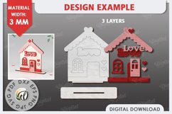 Valentine&#039;s Layered Houses Laser Cut Bundle. 3D Houses SVG Product Image 10