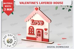 Valentine&#039;s Layered Houses Laser Cut Bundle. 3D Houses SVG Product Image 9