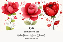 Valentine's Rose Clipart Product Image 1