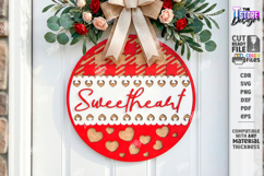 Valentine’s Round Door Hanger Laser Cut | Layered Door Sign Product Image 1