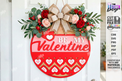 Valentine’s Round Door Hanger Laser Cut | Layered Door Sign Product Image 1