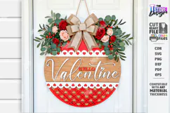 Valentine’s Round Door Hanger Laser Cut | Layered Door Sign Product Image 1