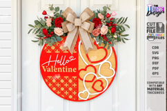 Valentine’s Round Door Hanger Laser Cut | Layered Door Sign Product Image 1