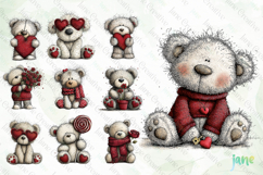 Valentine&#039;s Teddy Bear Clipart Bundle Product Image 4