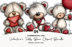 Valentine's Teddy Bear Clipart Png Product Image 1