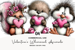 Valentine&#039;s Whimsical Animals Clipart Product Image 1