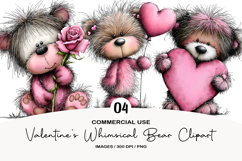 Valentine&#039;s Whimsical Bear Clipart Product Image 1