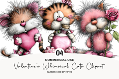 Valentine&#039;s Whimsical Cats Clipart Product Image 1