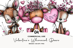 Valentine&#039;s Whimsical Deer Clipart Product Image 1