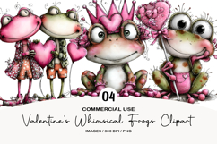 Valentine&#039;s Whimsical Frogs Clipart Product Image 1