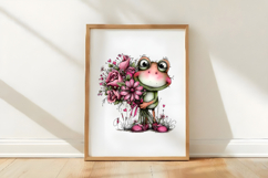 Valentine&#039;s Whimsical Frogs Clipart Product Image 3