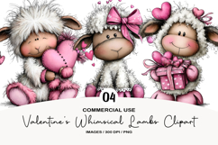 Valentine&#039;s Whimsical Lambs Clipart Product Image 1