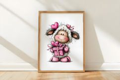 Valentine&#039;s Whimsical Lambs Clipart Product Image 3