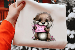 Valentine&#039;s Whimsical Otters Clipart Product Image 2