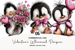 Valentine&#039;s Whimsical Penguin Clipart Product Image 1
