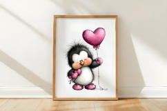 Valentine&#039;s Whimsical Penguin Clipart Product Image 3