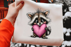 Valentine&#039;s Whimsical Raccoon Clipart Product Image 2