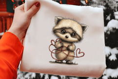 Valentine&#039;s Whimsical Raccoon Clipart Product Image 2