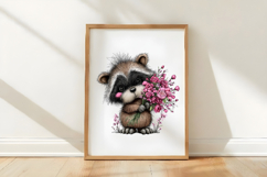 Valentine&#039;s Whimsical Raccoon Clipart Product Image 3