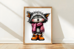 Valentine's Whimsical Raccoon Clipart Product Image 3