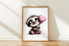 Valentine&#039;s Whimsical Sloth Clipart Product Image 3
