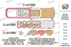 Valentine&#039;s Day Door Hanger Laser Cut. Valentine Decor SVG Product Image 2