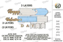 Valentine's Day Door Hanger Laser Cut. Valentine Decor SVG Product Image 2