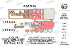 Valentine's Day Door Hanger Laser Cut. Valentine Decor SVG Product Image 2