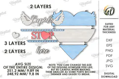 Valentine's Day Door Hanger Laser Cut. Valentine Decor SVG Product Image 2
