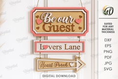 Valentine&#039;s Day Door Hangers Bundle Laser Cut. Valentine SVG Product Image 10