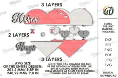 Valentine's Day Door Hanger Laser Cut. Valentine Decor SVG Product Image 2