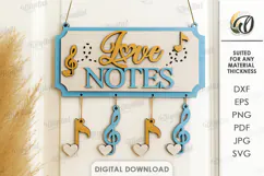 Valentine's Day Door Hanger Laser Cut. Valentine Decor SVG Product Image 1