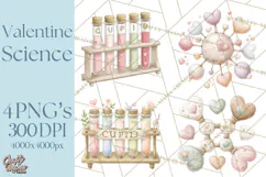 Science Valentine Lab Clipart PNG Chemistry Love Art Product Image 1