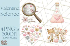 Science Valentine Lab Clipart PNG Chemistry Love Art Product Image 1