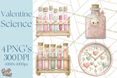 Science Valentine Lab Clipart PNG Chemistry Love Art Product Image 1
