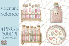 Science Valentine Lab Clipart PNG Chemistry Love Art Product Image 1