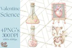 Science Valentine Lab Clipart PNG Chemistry Love Art Product Image 1