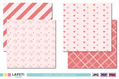 Pink Valentine digital paper collection with four coordinating designs
