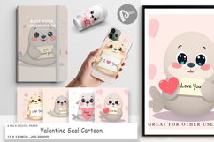 Digital Paper Valentine Seal Cartoon Product Image 1