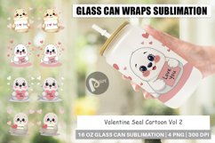 Glass Can Wraps Valentine Seal Cartoon Product Image 1
