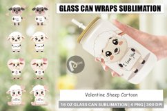 Glass Can Wraps Valentine Sheep Cartoon Product Image 1