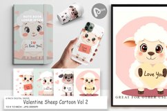 Digital Paper Valentine Sheep Cartoon Product Image 1