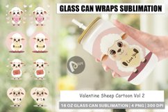 Glass Can Wraps Valentine Sheep Cartoon Product Image 1